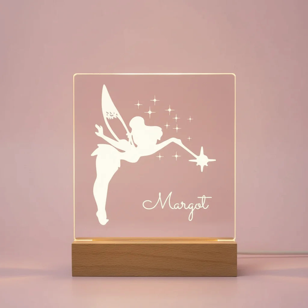 Lampe personnalisée avec prénom – cadeau de naissance pour bébé