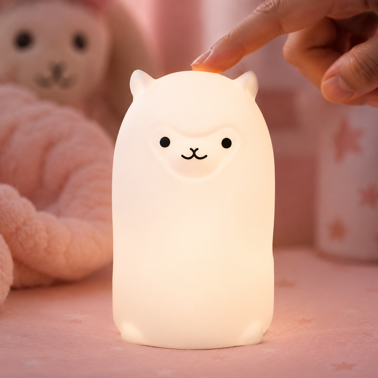 Commande tactile de la veilleuse bébé alpaga en silicone