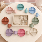 Huit coloris du coffret repas bébé personnalisé