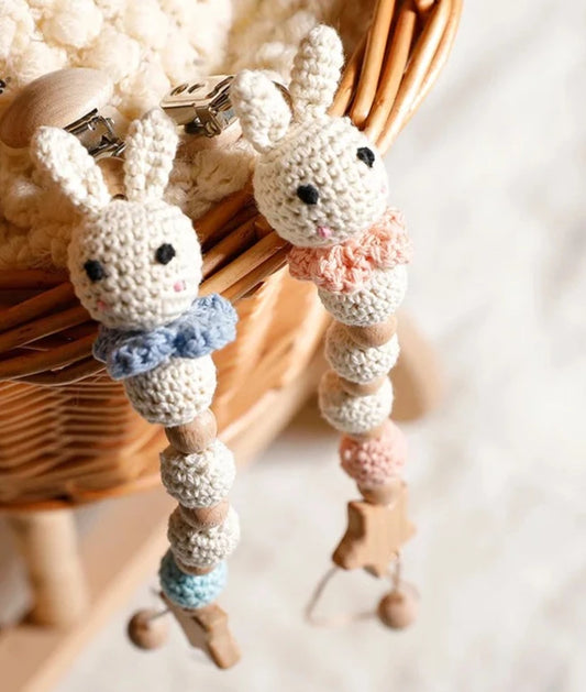 Attache Tétine Crochet Lapin - Attache tétine