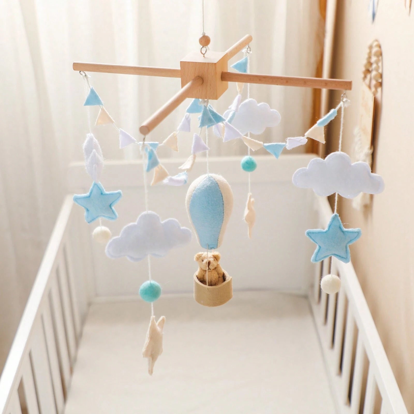 Mobile Bébé Montgolfière Bleu Ciel Montgolfière - Mobile bébé