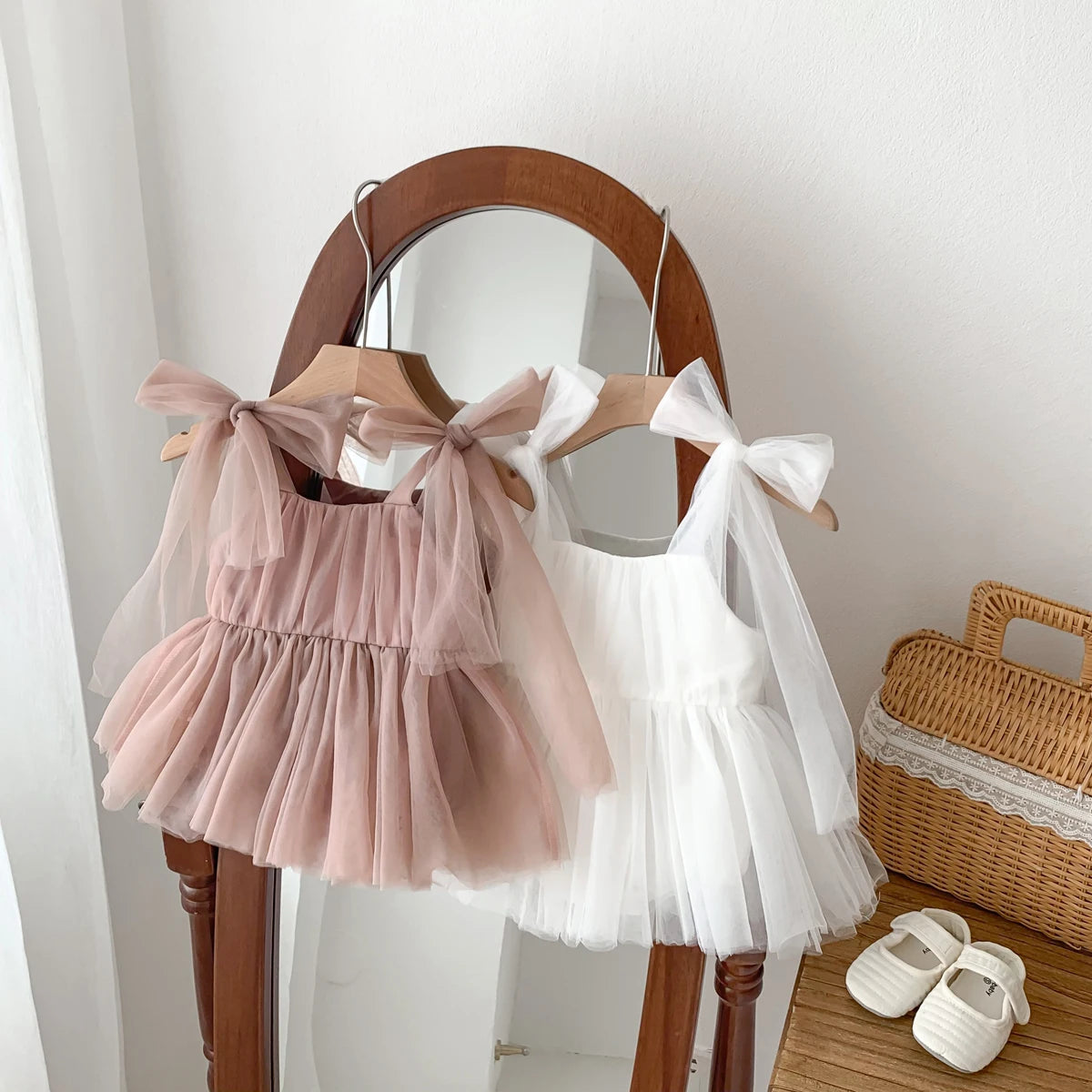 Robe Body Bébé en Tulle à Nœuds