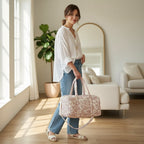 Sac Maternité pour Maman Fleurs Roses Beige - SAC A LANGER