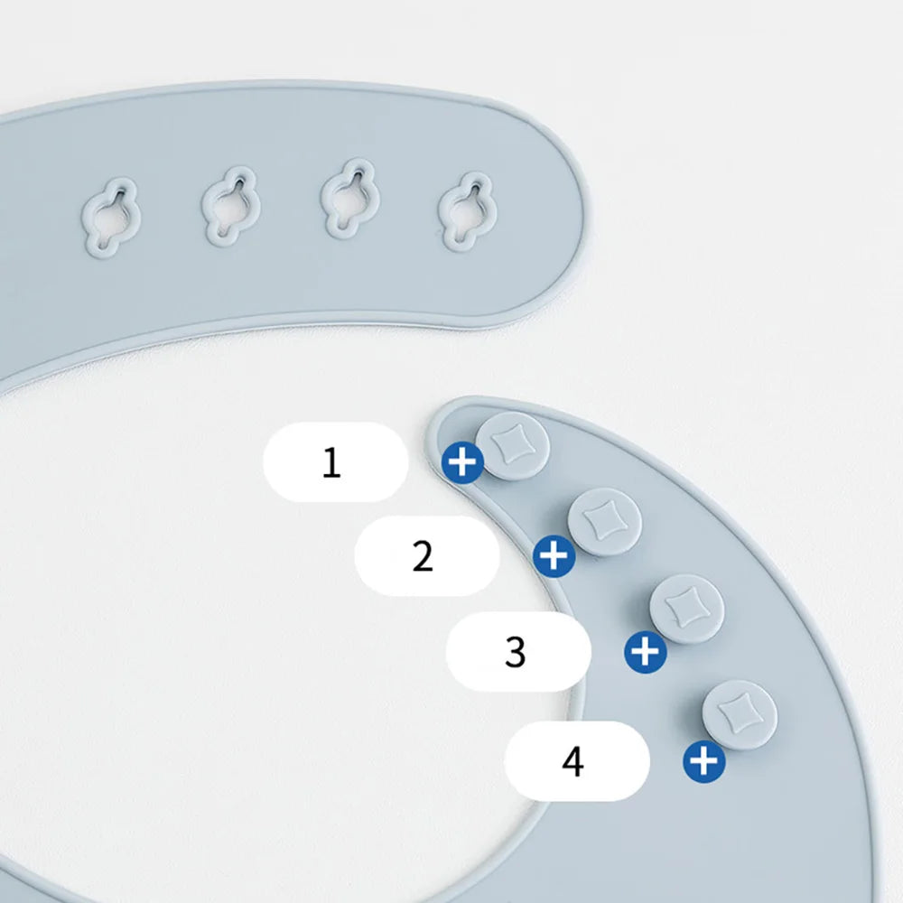 Bavoir Bébé en Silicone à Motifs Ludiques avec Poche