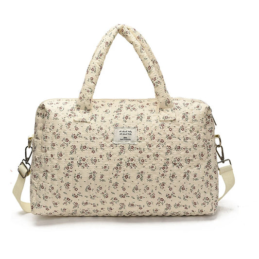 Sac à langer beige à Petites Fleurs