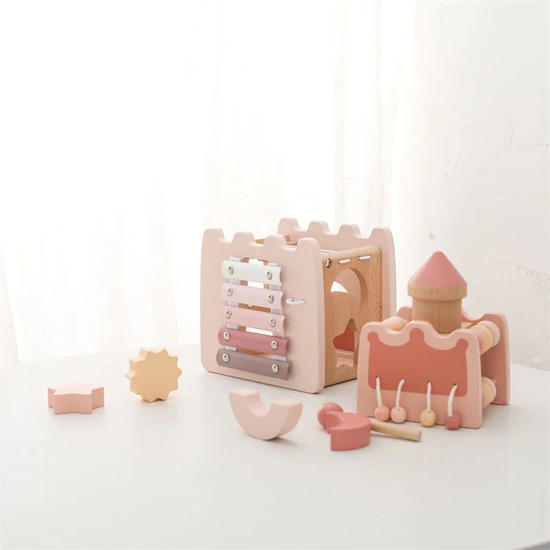 Jouet fille 1 an Montessori - Rose - Jouet En bois bébé