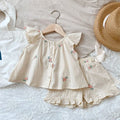 Ensemble Fille Fleuri en Coton – Blouse et Short