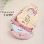 Bavoir Bébé Personnalisé en Silicone avec Poche