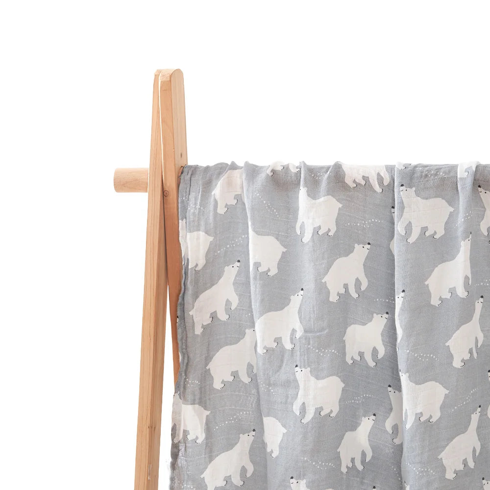 Couverture d’Emmaillotage Bébé en Mousseline Bambou et Coton