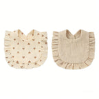 Lot de 2 Bavoirs Bébé en Gaze de Coton à Volants