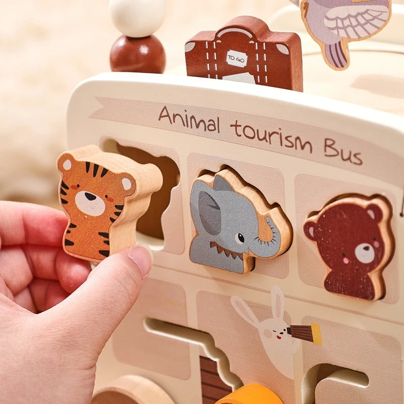 Jouet Montessori 1 an Petit Bus et Animaux