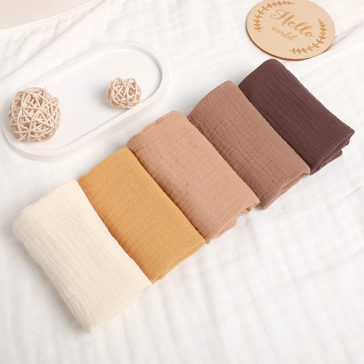 Lingettes Bébé en Gaze de Coton – Lot de 5