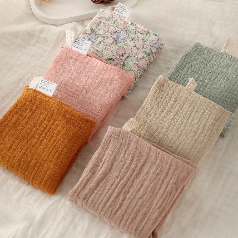 Linges de Toilette Bébé en Gaze de Coton — Lot de 3 ou 5