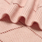 Couverture Bébé en Maille de Coton à Cœurs