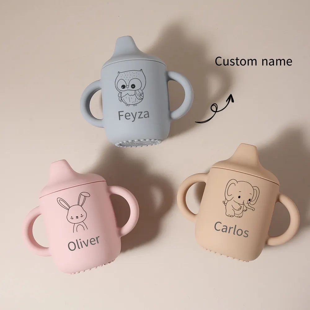 Tasse d’Apprentissage Bébé Personnalisée en Silicone – 180 ml