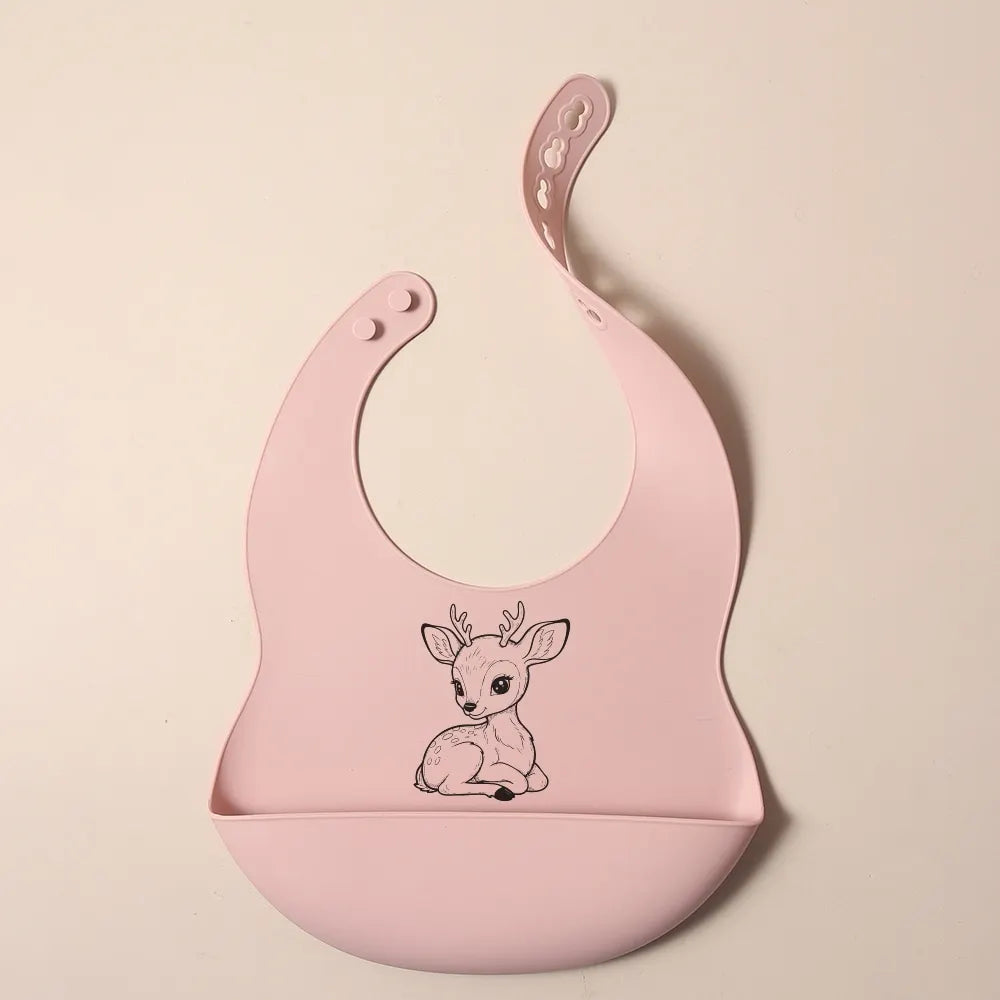 Bavoir Bébé Personnalisé en Silicone avec Poche