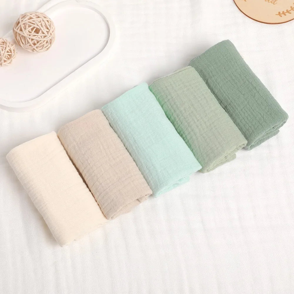 Linges de Toilette Bébé en Gaze de Coton — Lot de 3 ou 5