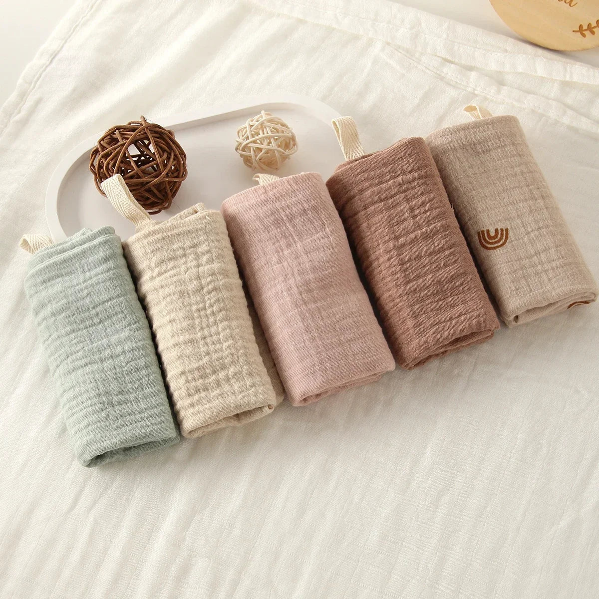 Lingettes Bébé en Gaze de Coton – Lot de 5