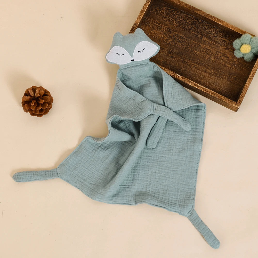 Doudou Renard en coton doux, parfait pour les bébés de 1 à 3 ans, disponible chez HappyFlute.