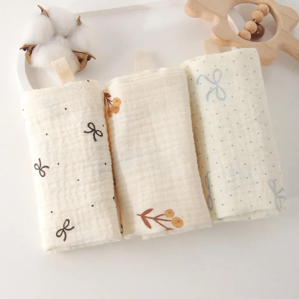 Linges de Toilette Bébé en Gaze de Coton — Lot de 3 ou 5