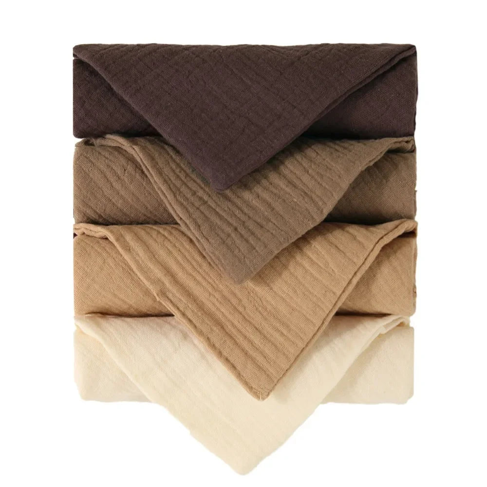 Linges de Toilette Bébé en Gaze de Coton — Lot de 3 ou 5