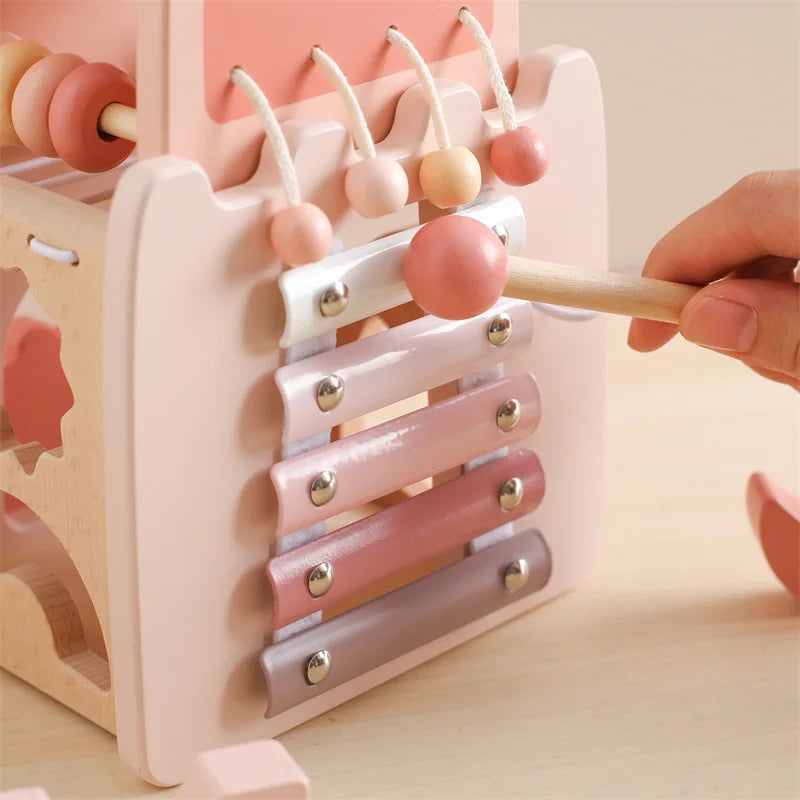 Jouet fille 1 an Montessori - Rose - Jouet En bois bébé