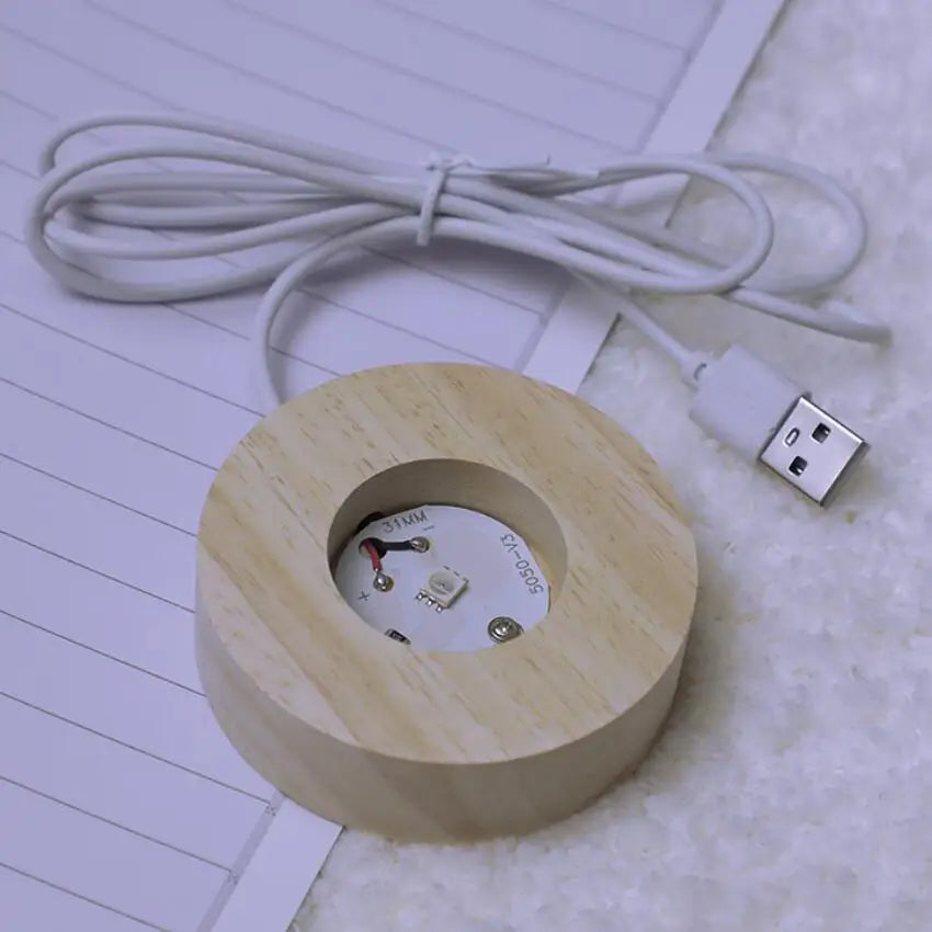 Kristallkugel-Nachtlicht, lasergeätztes Geburtstagsgeschenk, Glaskugel, Heim-Schreibtischdekoration mit USB-Holzsockel