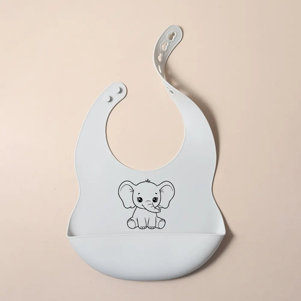 Bavoir Bébé Personnalisé en Silicone avec Poche
