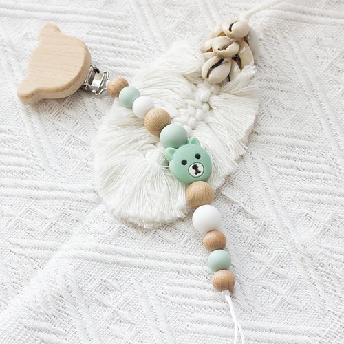 Personalisierte Baby-Schnullerketten Bär Silikonperlen Beißringe Schnullerhalter Clips Neugeborenen-Zahnungsspielzeug