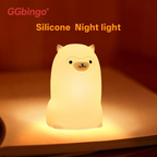 GGbingo LED-Nachtlicht mit Berührungssensor, RGB-LED, Alpaka, wiederaufladbar, USB, Silikonlampe für Kinder, Babyspielzeug, Festival-Dekor