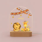 Veilleuse bébé Personnalisée Animaux de la Savane - 1 Couleur / Lion et Girafe - Veilleuse bébé