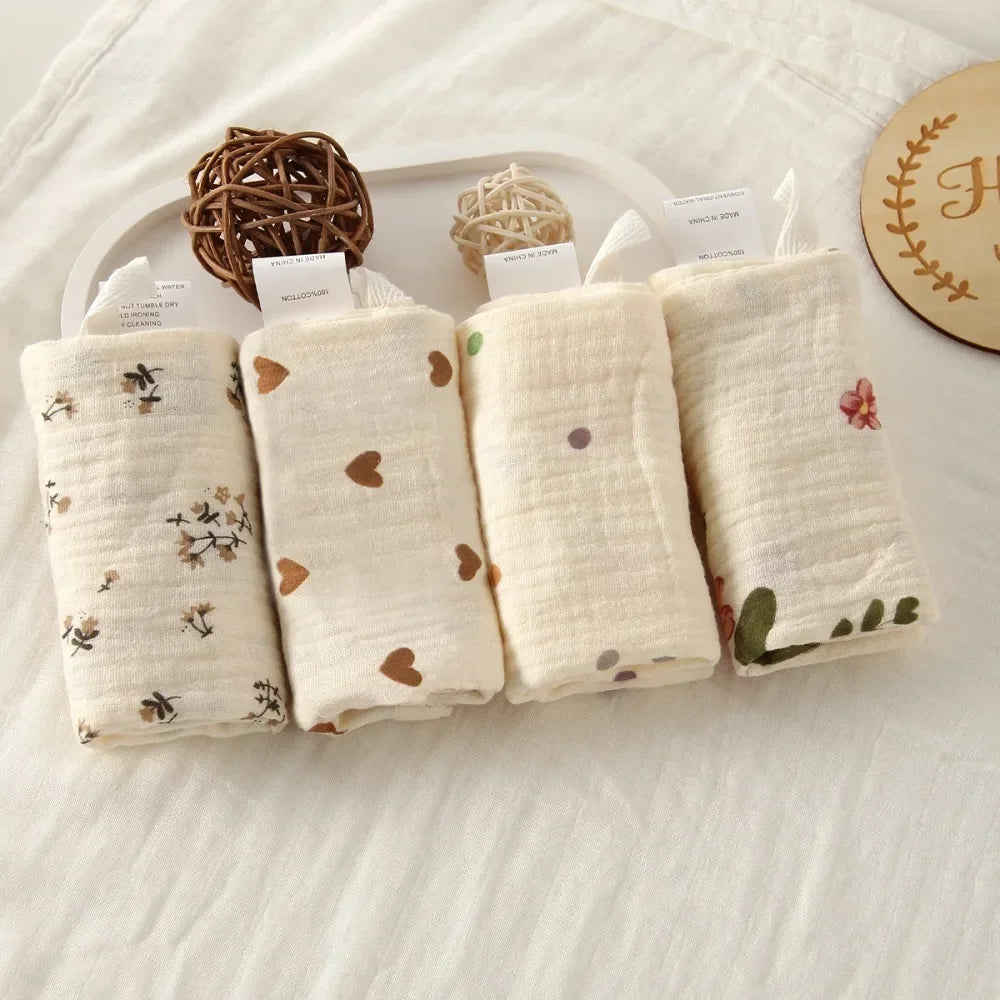 Linges de Toilette Bébé en Gaze de Coton — Lot de 3 ou 5