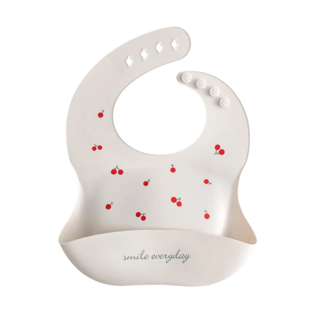 Bavoir Bébé en Silicone à Motifs Ludiques avec Poche
