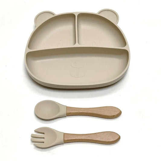 Assiette Compartiment Bébé - Beige
