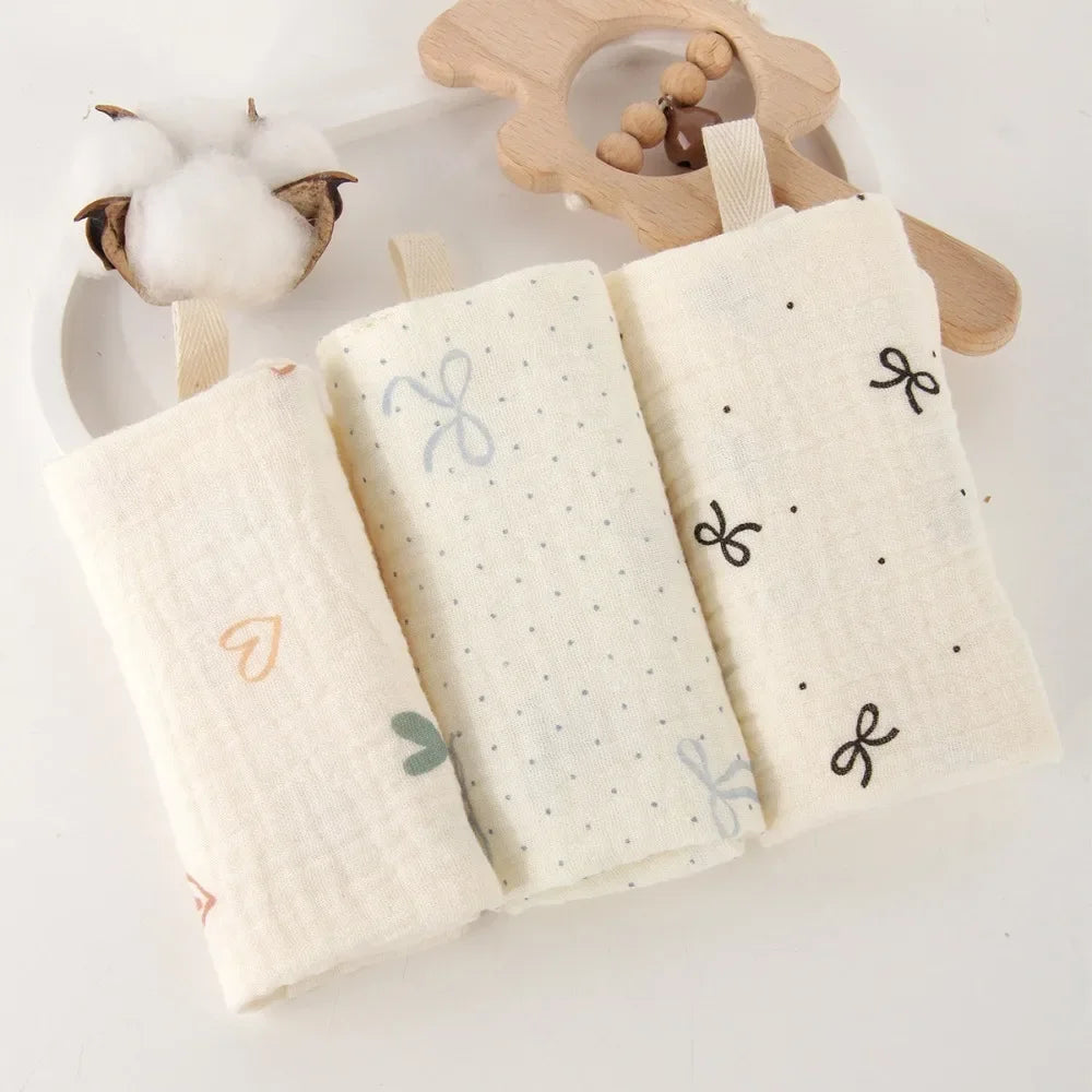 Linges de Toilette Bébé en Gaze de Coton — Lot de 3 ou 5