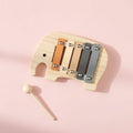 Xylophone bébé Petit éléphant en bois, instrument éducatif parfait pour l'apprentissage musical des tout-petits.