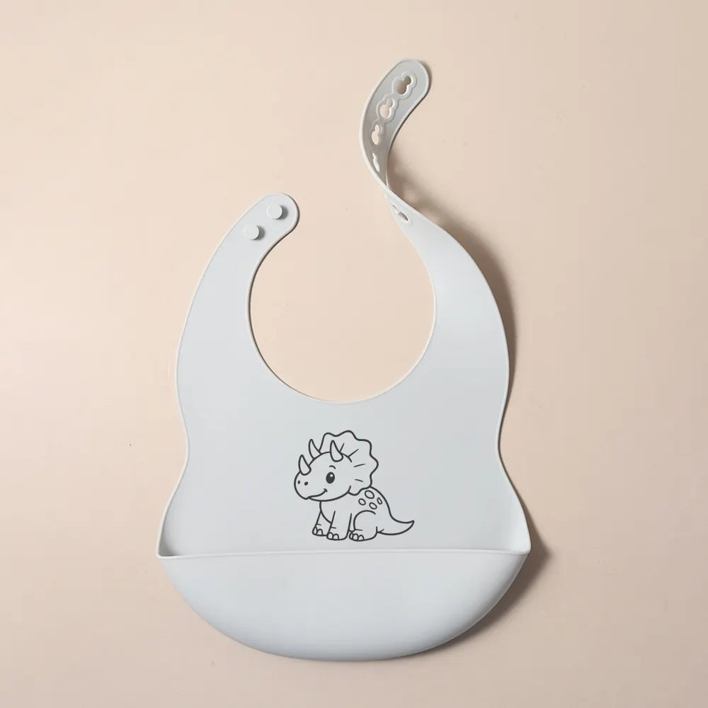 Bavoir Bébé Personnalisé en Silicone avec Poche