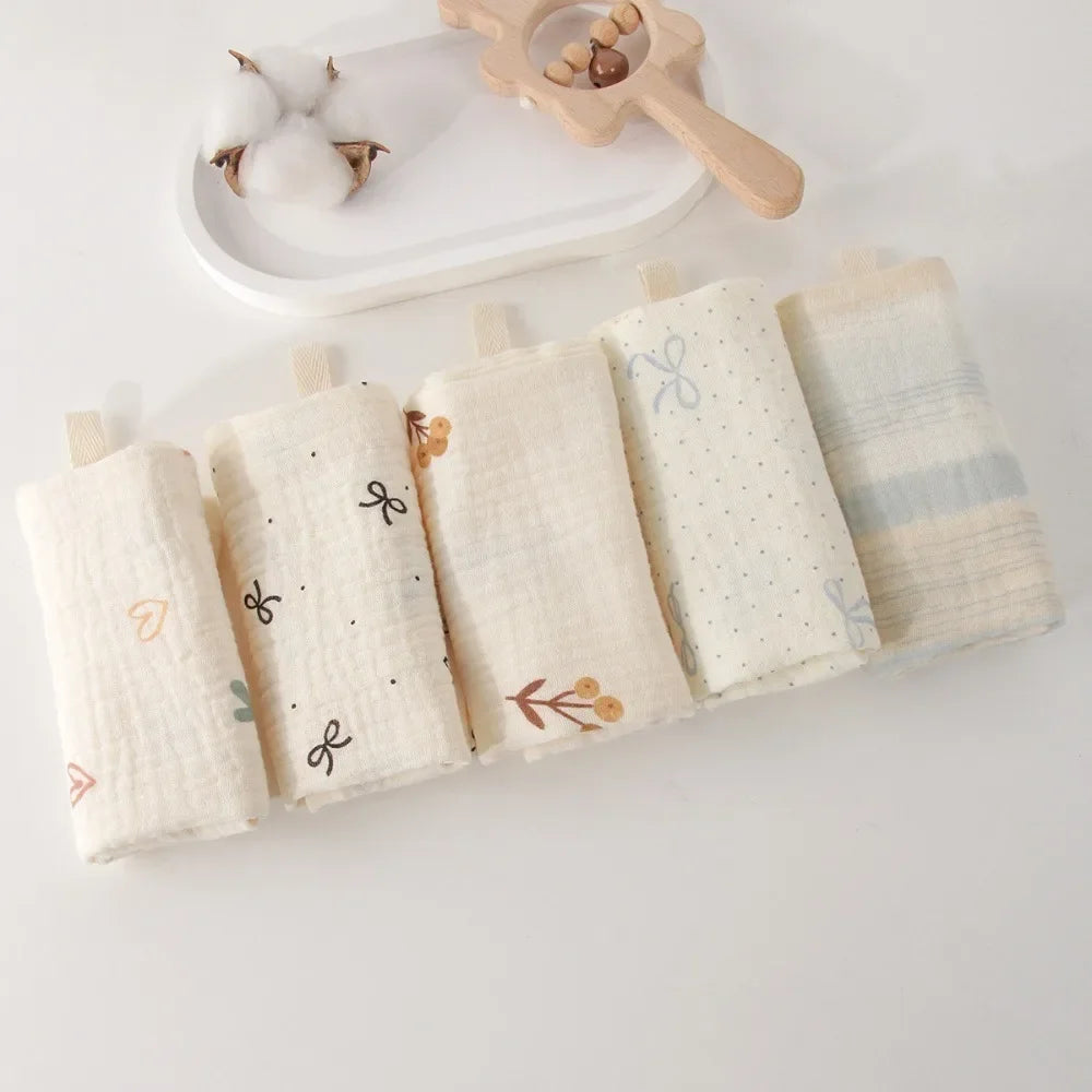Linges de Toilette Bébé en Gaze de Coton — Lot de 3 ou 5
