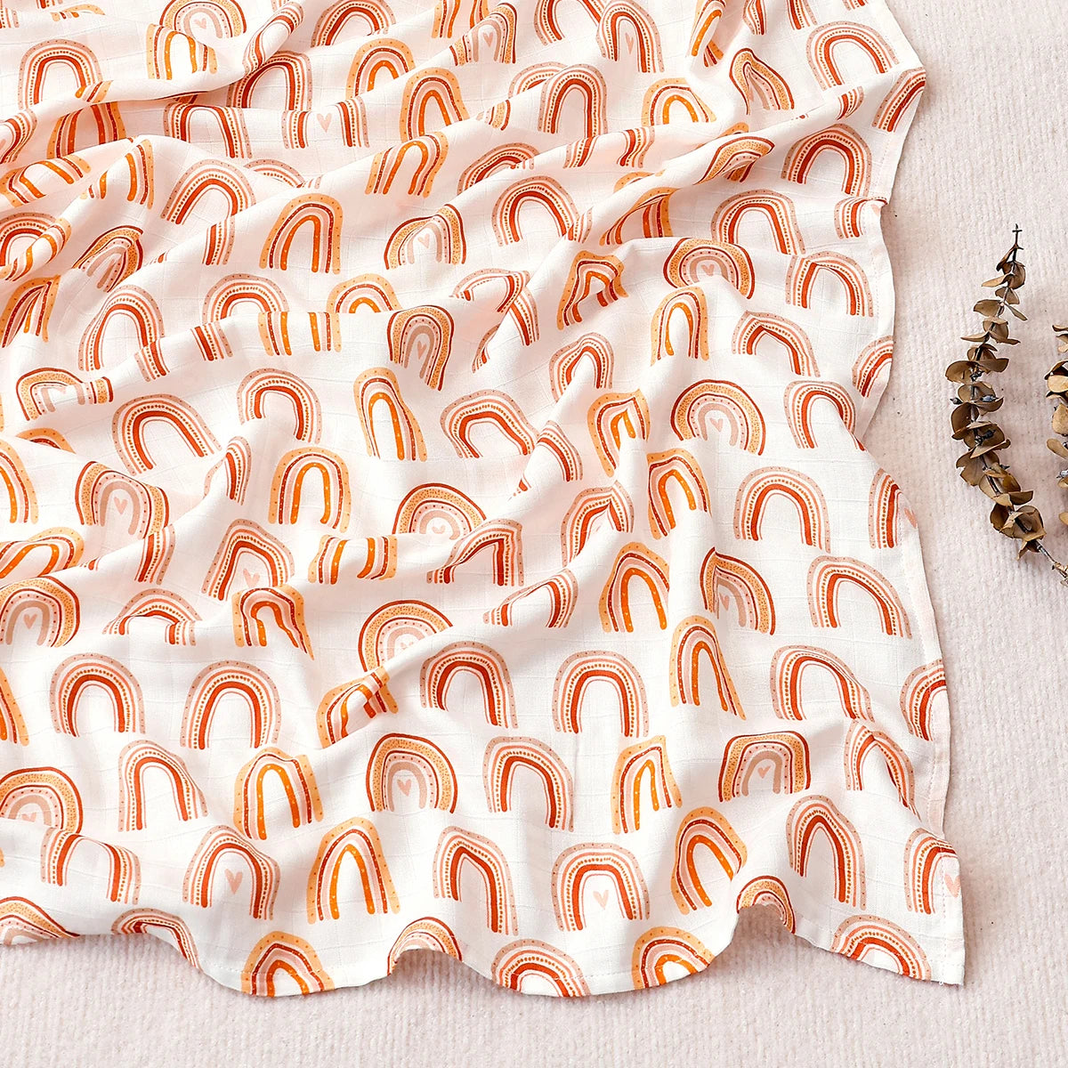 Couverture d’Emmaillotage Bébé en Mousseline Bambou et Coton