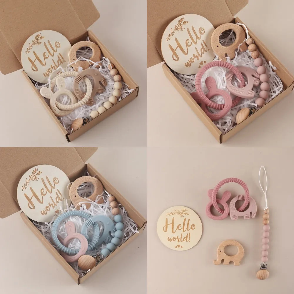 Coffret Naissance à offrir Petit éléphant Silicone - Coffret Naissance