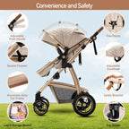 Poussette Bébé 3-en-1 Modulable avec Nacelle et Siège-Auto