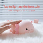1Axolotl-Nachtlicht für Kinder, 2 Helligkeiten, Silikon, Kinderzimmer-Schlaflampe, tragbare, über USB wiederaufladbare Nachttischlampe für Babyzimmer