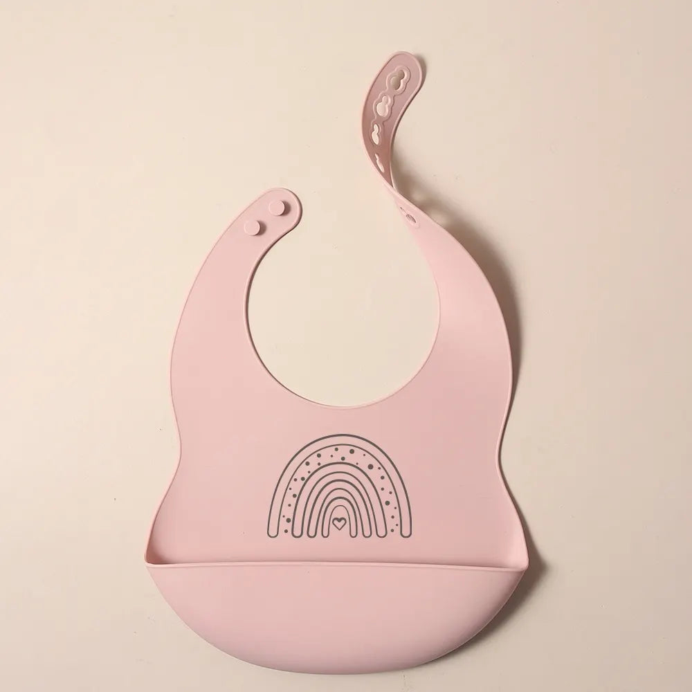Bavoir Bébé Personnalisé en Silicone avec Poche