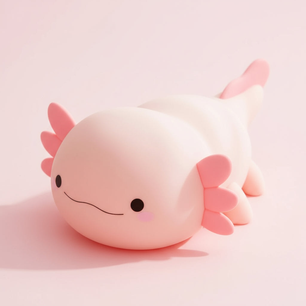 1Axolotl-Nachtlicht für Kinder, 2 Helligkeiten, Silikon, Kinderzimmer-Schlaflampe, tragbare, über USB wiederaufladbare Nachttischlampe für Babyzimmer
