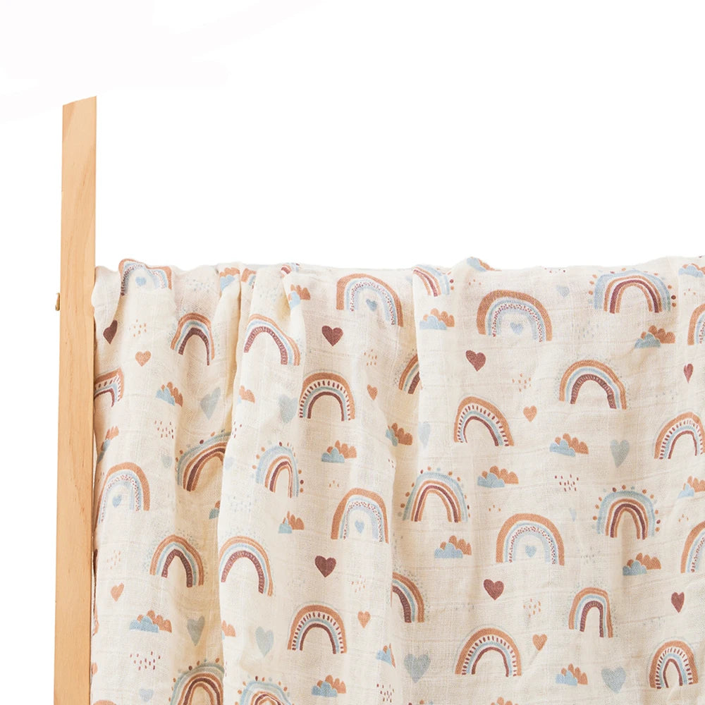 Couverture d’Emmaillotage Bébé en Mousseline Bambou et Coton
