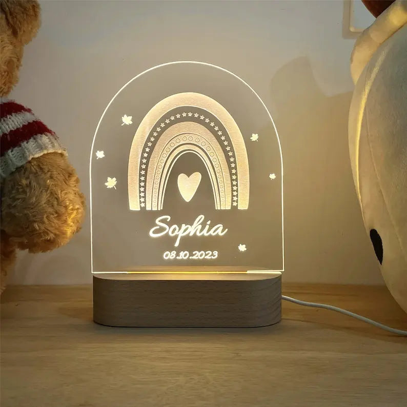 Veilleuse Bébé Personnalisée Arc En Ciel - Veilleuse bébé