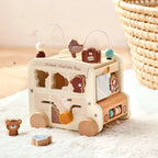 Jouet Montessori 1 an Petit Bus et Animaux - Rouge