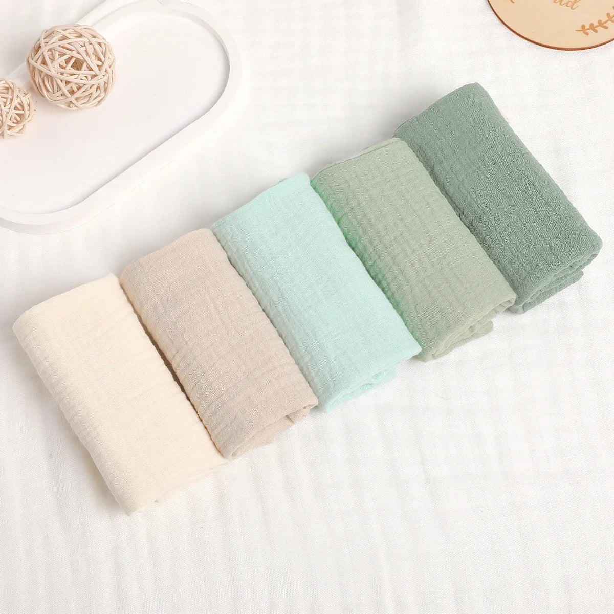 Lingettes Bébé en Gaze de Coton – Lot de 5