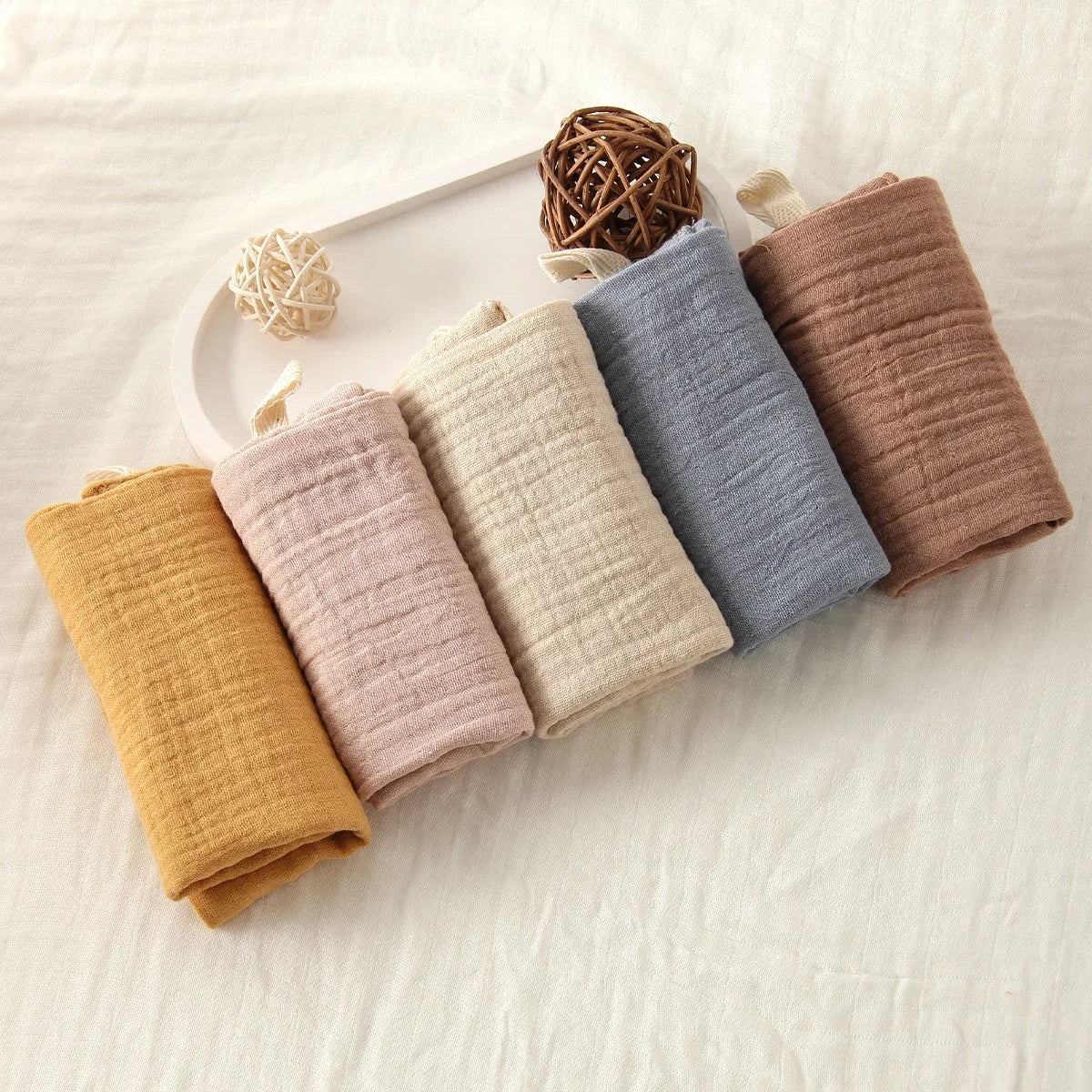 Lingettes Bébé en Gaze de Coton – Lot de 5