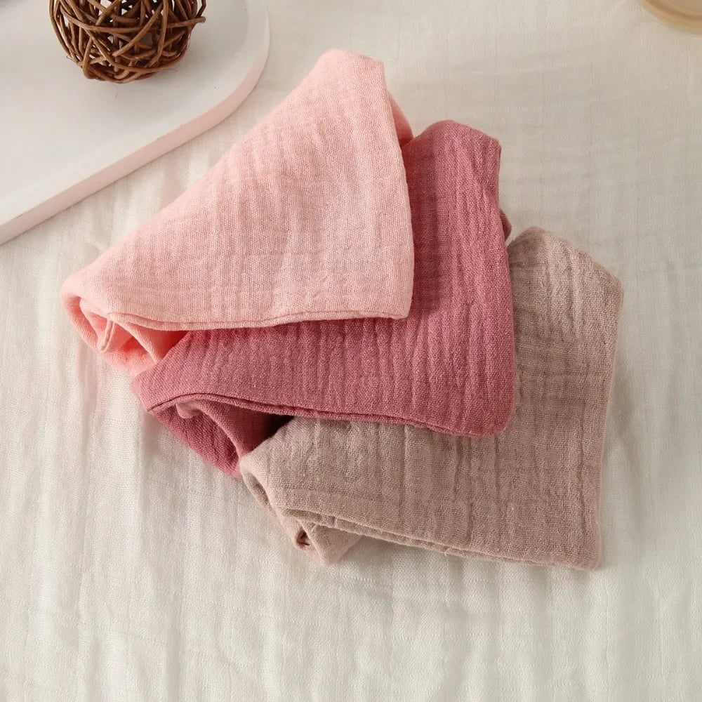 Linges de Toilette Bébé en Gaze de Coton — Lot de 3 ou 5